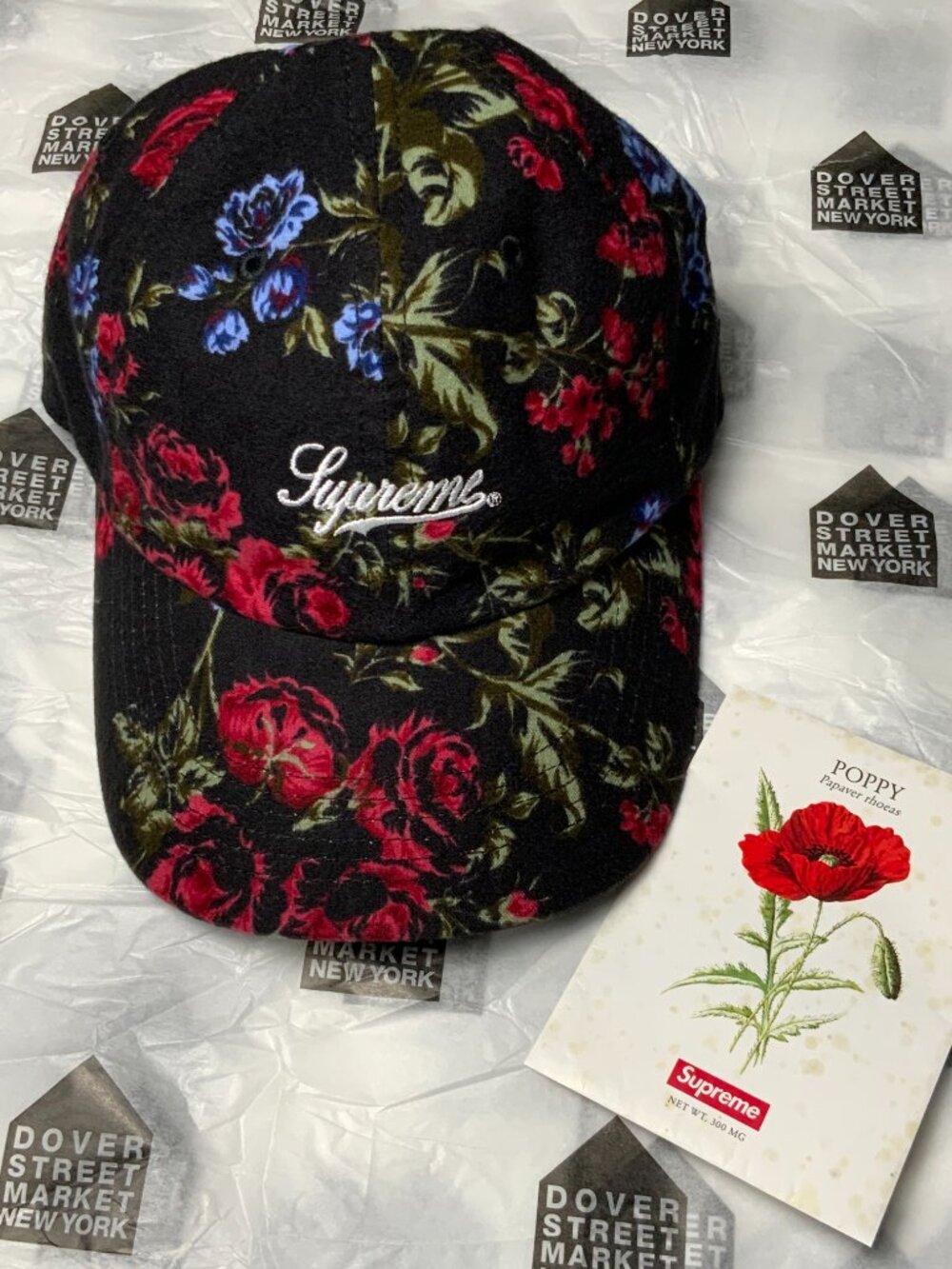 SUPREME Floral Flannel 6-Panel SS26 - BLACK BRAND NEW!